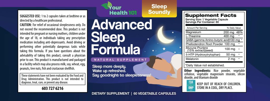 Advanced Sleep Formula Product Label