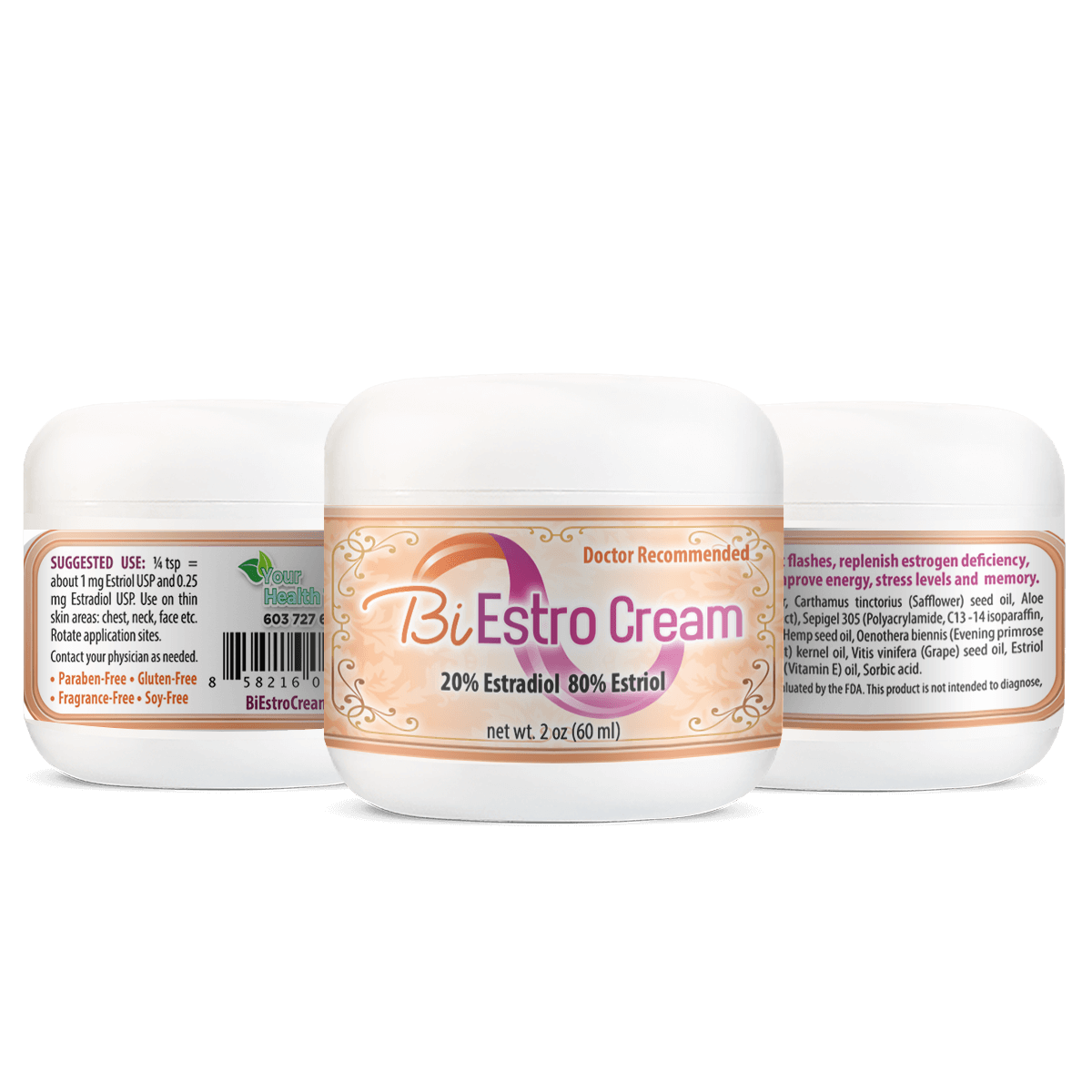 Biestro Cream 2oz Jar - 3 Sides View Biestro Cream 2oz Jar - 3 Sides View