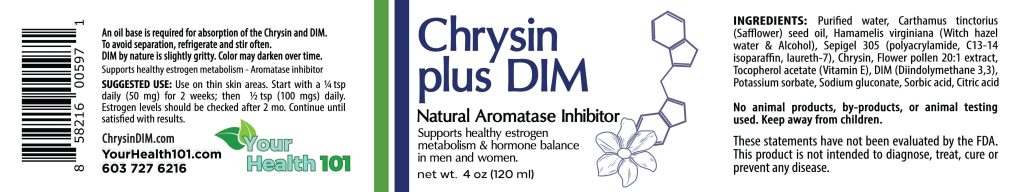 Chrysin with DIM Product Label