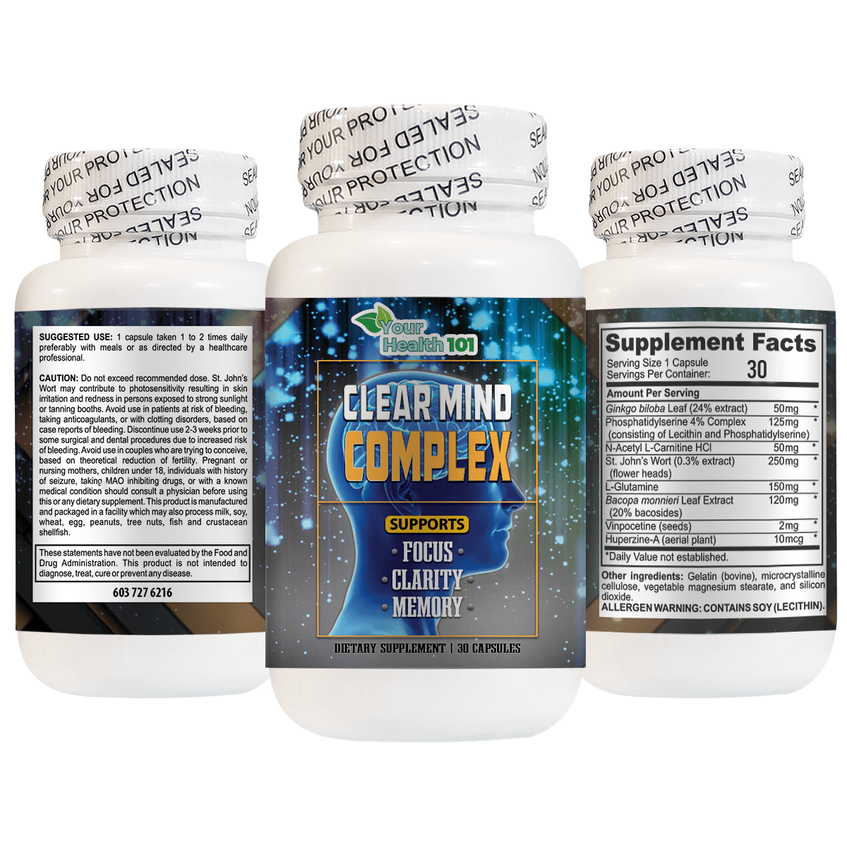 Clear Mind Complex 30ct - 3 Sides View Clear Mind Complex 30ct - 3 Sides View