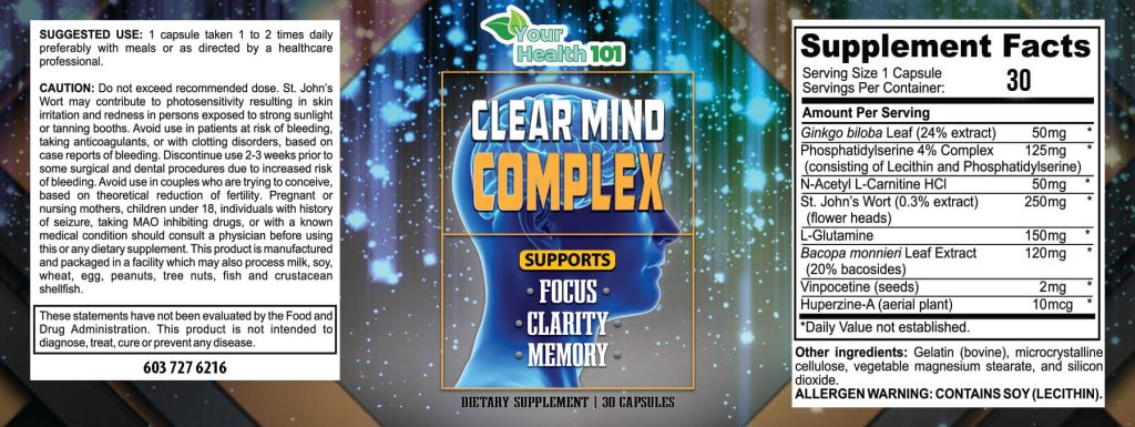 Clear Mind Complex 30ct - Label