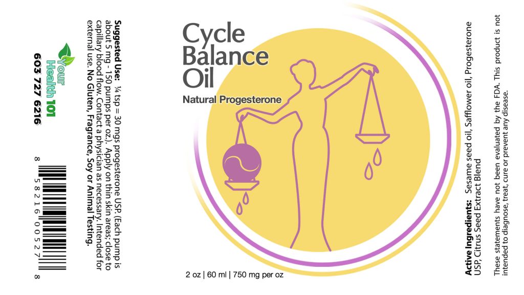 Cycle Balance Oil 2 oz - Label
