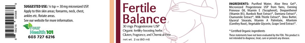 Fertile Balance Product Label