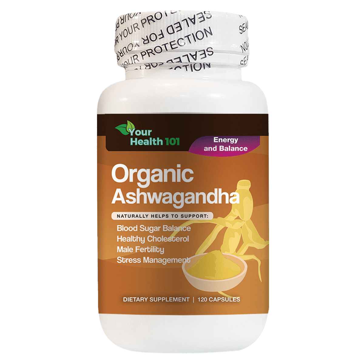 Organic Ashwagandha 120ct - YourHealth101 Organic Ashwagandha 120ct - YourHealth101
